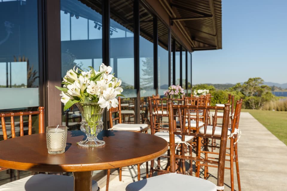 The terrace room, glass over the water